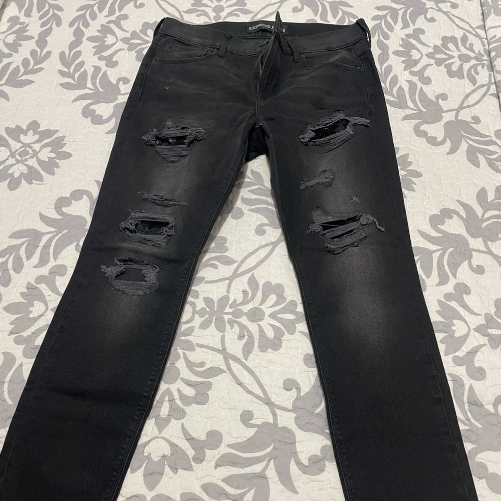 Black ripped jeans